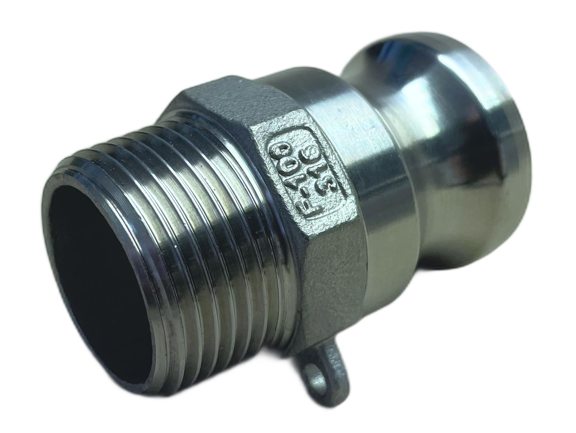 Kamlok Vaterteil mit Außengewinde Typ F R 1 1/2", 1.4408