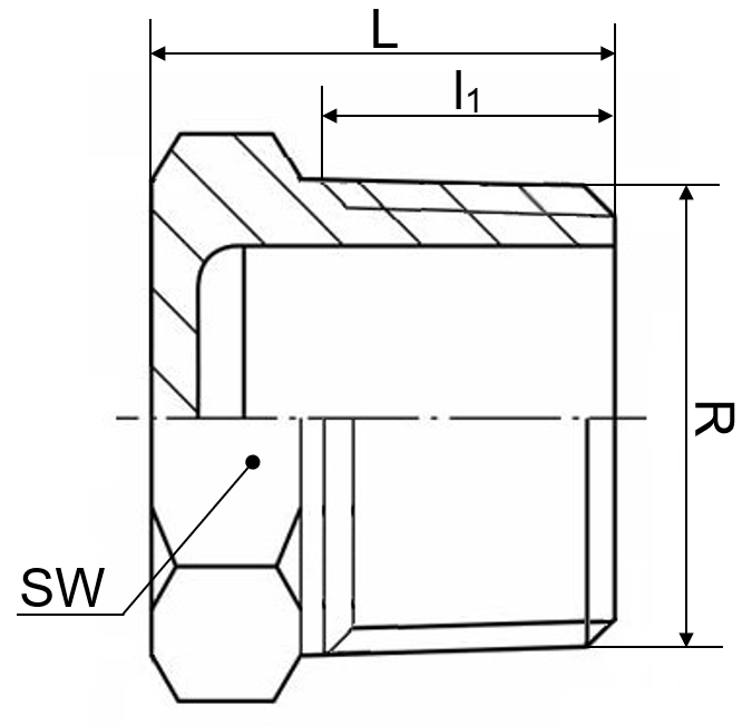 6kt. Stopfen 1.4408 1/8" 