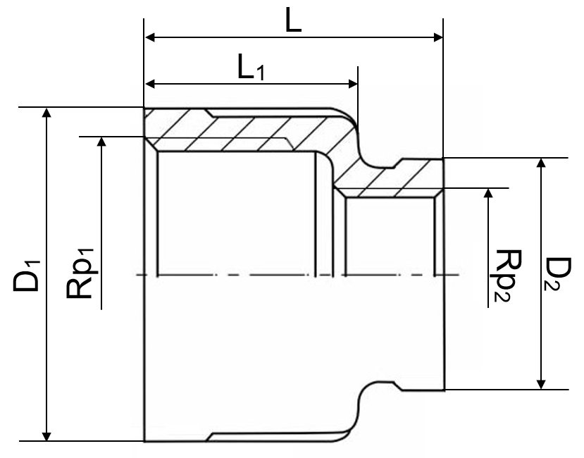 Reduziermuffe 1.4408 1 1/4" x 1"