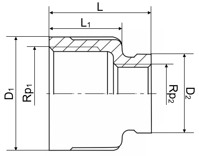 Reduziermuffe 1.4408 1/4" x 1/8" 