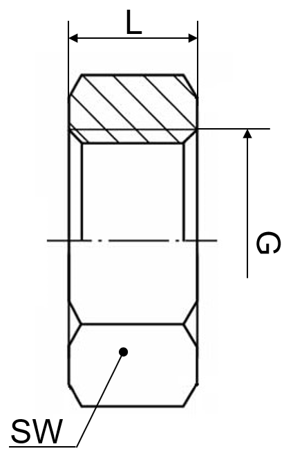 6kt. Muttern 1.4408 1/8" 