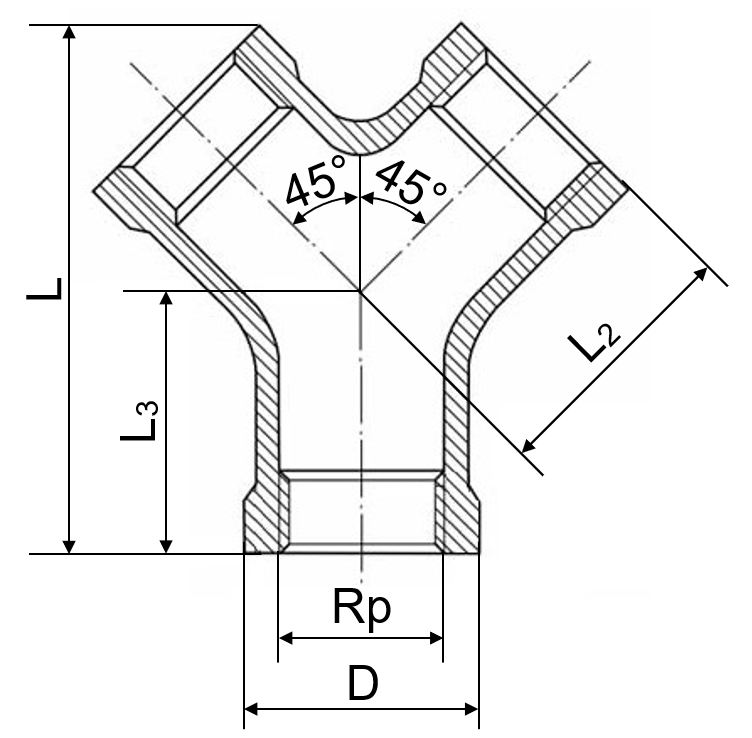 Y-Stücke 1.4408 1/4" 