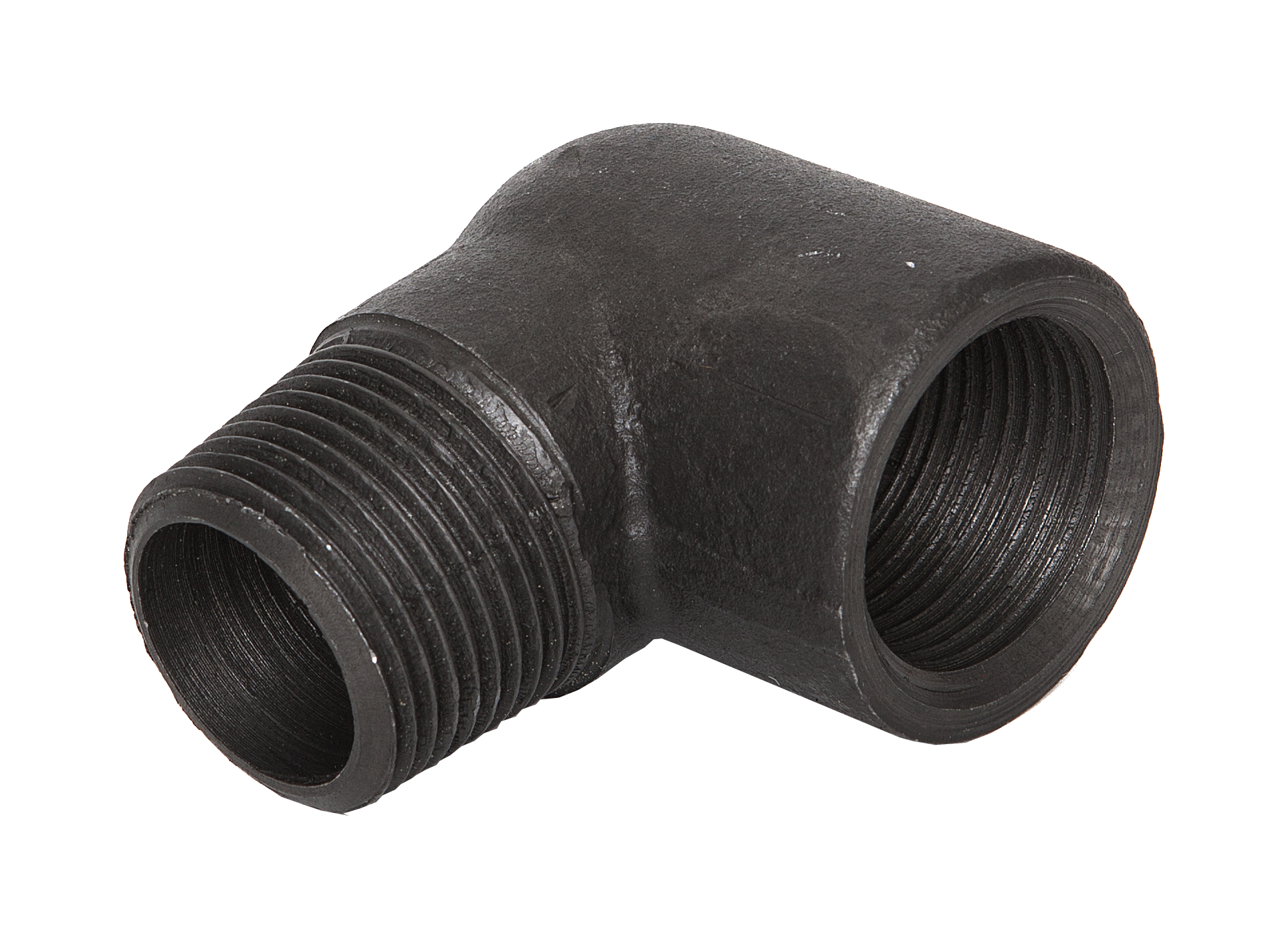 Winkel 90° IGxAG EN10241 R 3/8", Stahl ** schwarz **