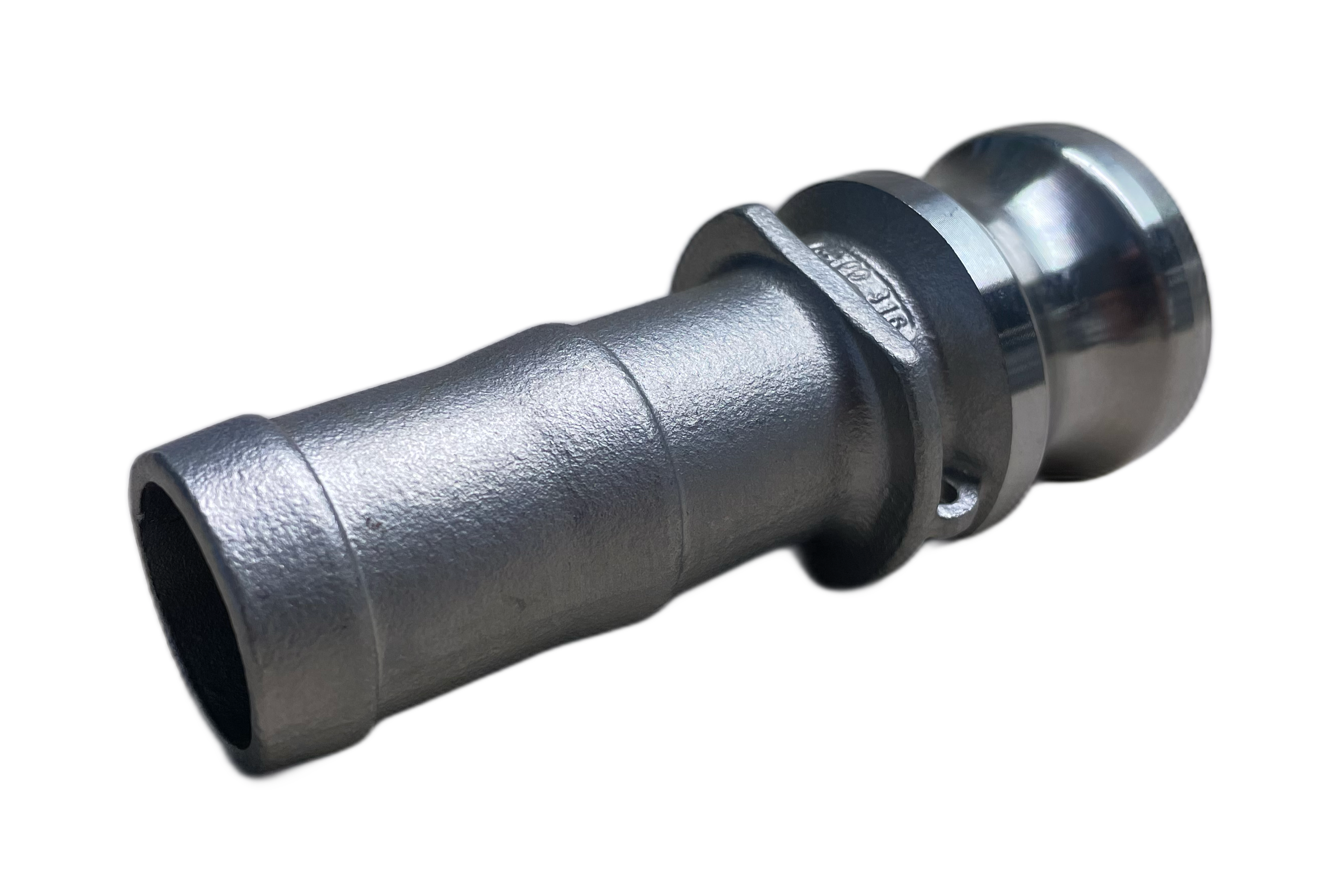 Kamlok Vaterteil mit Schlauchtülle Typ E 1 1/2" - 38 mm für Schelleneinband, 1.4408