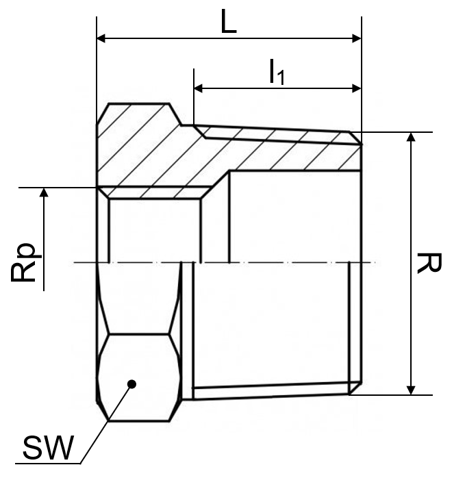 6kt. Reduzierstück 1.4408 1/4" x 1/8" 